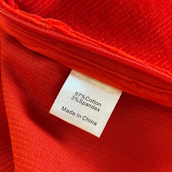 Tuckernuck Bright Red Corduroy Ashford Pants Side Zip Elastic Waist Womens Small - Picture 7 of 13